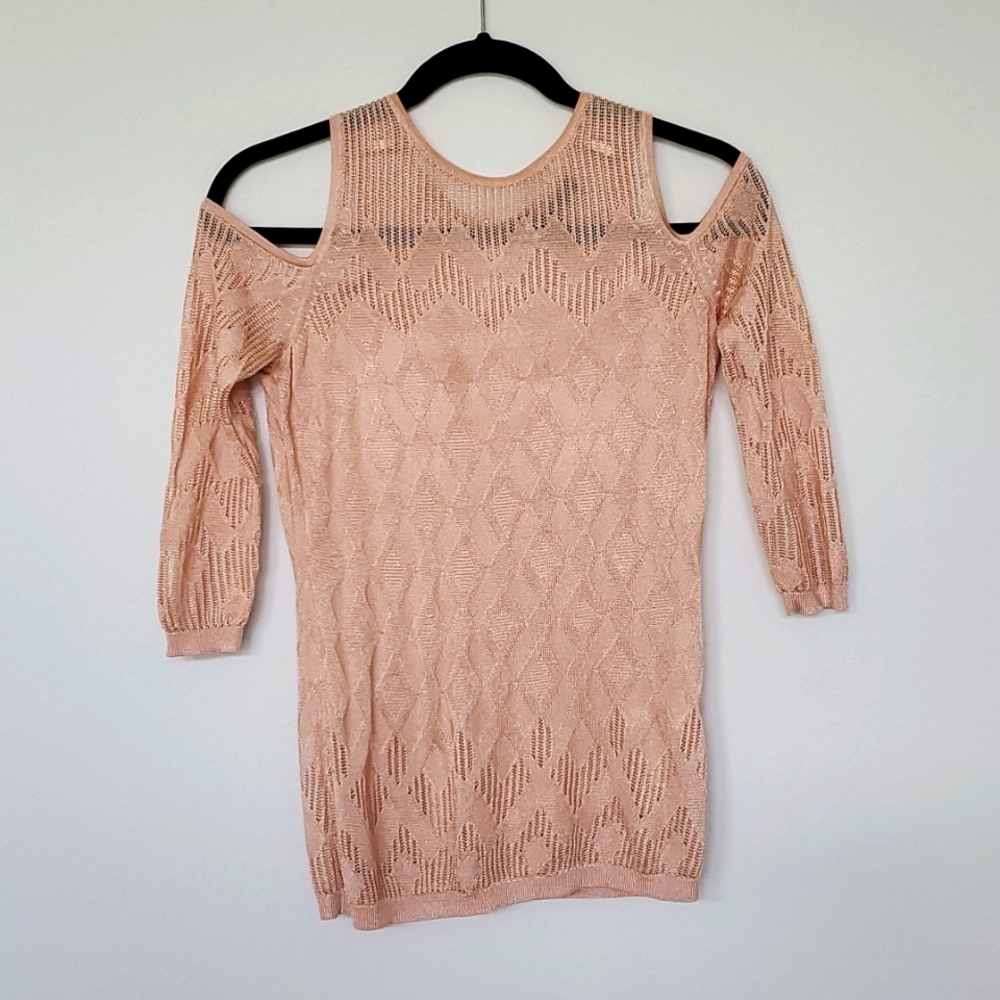 Cold shoulder knit tunic